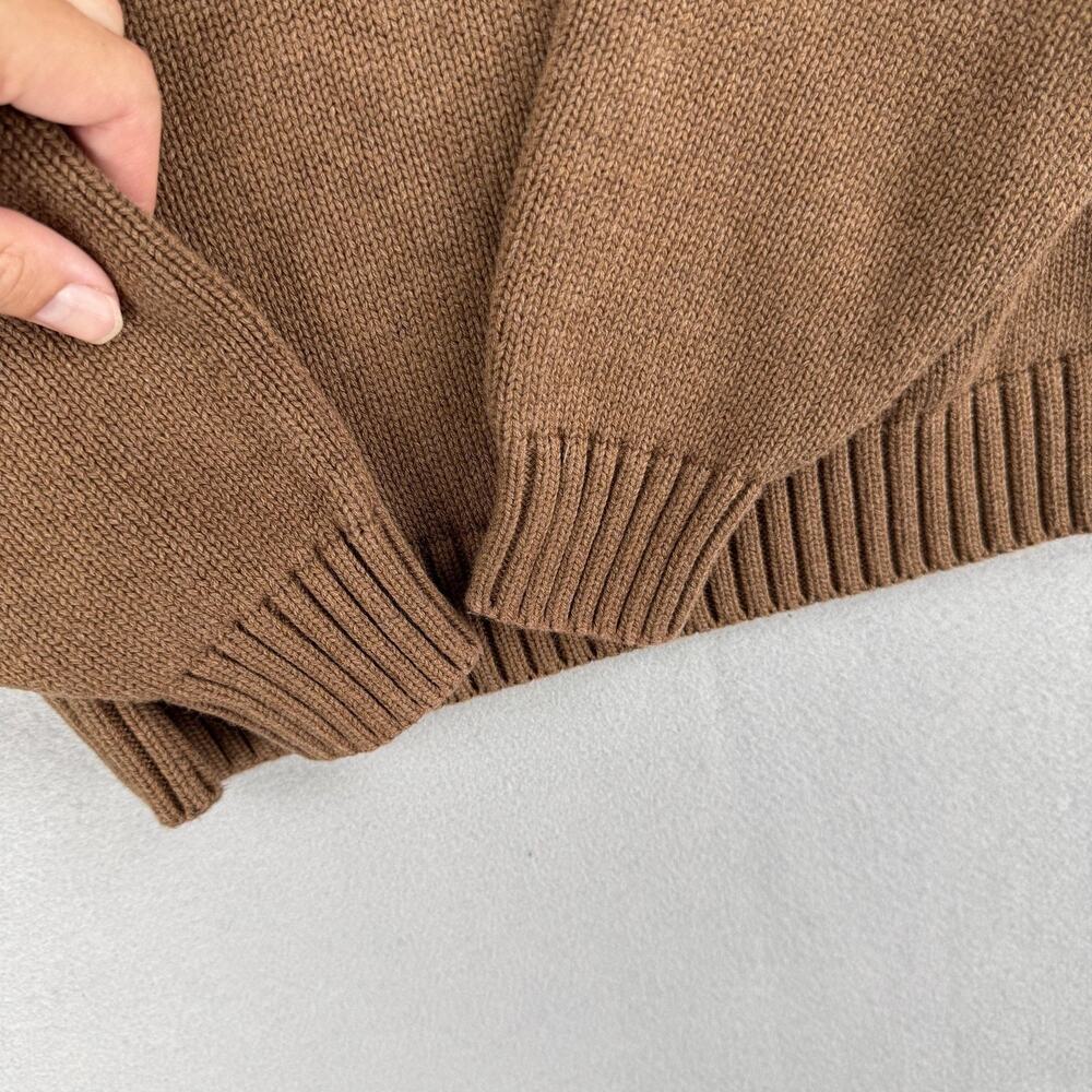 Vintage Lands End Sweater Womens Medium Brown Cotton Crewneck Raglan Knit Japan - Picture 7 of 8